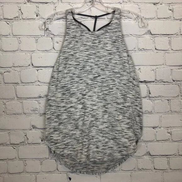 Lululemon Raise The Barre Tank Size 6 Tiger Space Dye Black White Dark Carbon - Picture 1 of 6